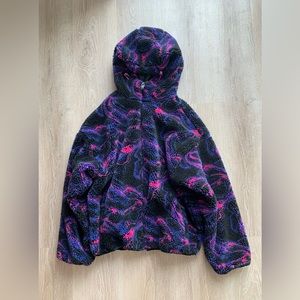 Zara ABSTRACT PRINT FLEECE JACKET